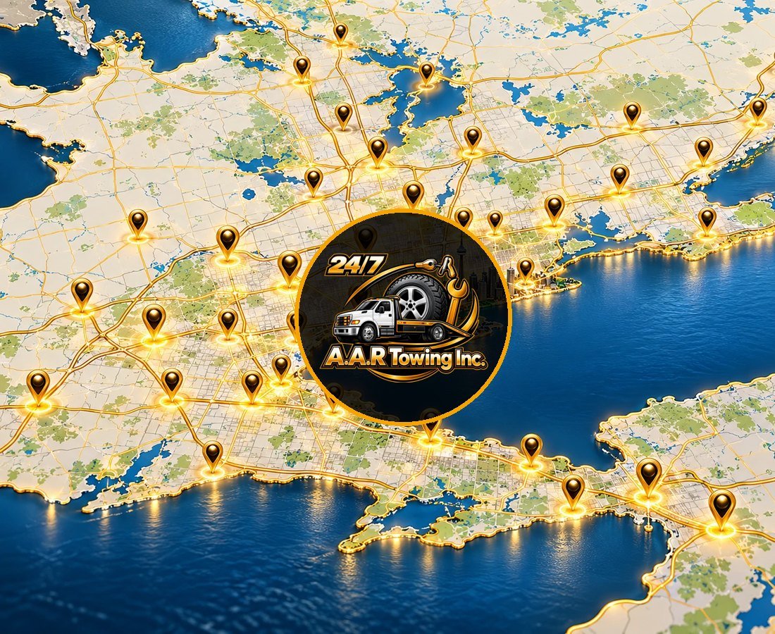 Map of the A.A.R Towing service area across Toronto